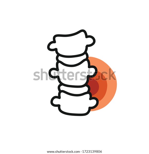 Vertebral Pain Doodle Icon Vector Illustration Stock Vector (Royalty ...