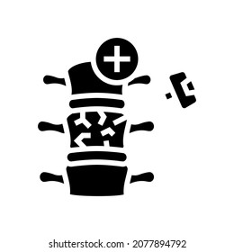 vertebroplastische und kyphoplastische Glyphsymbol-Vektorgrafik. Vertebroplastik und Kyphoplastik Schild. isoliertes Kontursymbol