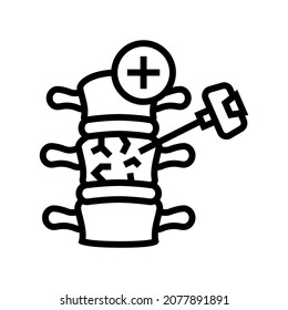 vertebroplasty and kyphoplasty line icon vector. vertebroplasty and kyphoplasty sign. isolated contour symbol black illustration
