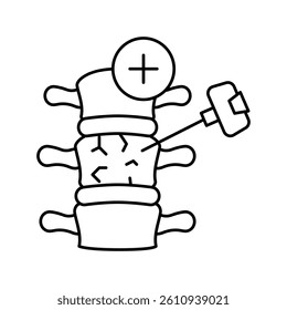 vertebroplasty and kyphoplasty line icon vector. vertebroplasty and kyphoplasty sign. isolated contour symbol black illustration