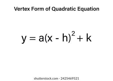 Vertex Form of Quadratic Equation on the white background. Education.  Science. Vector illustration.