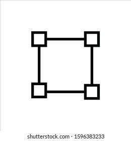 Vertex icon. Vertex connection flat sign design. Spline vector icon. Anchor point connection symbol pictogram