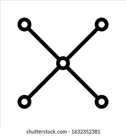 Vertex icon. Vertex connection flat sign design. Spline vector icon. Anchor point connection symbol pictogram