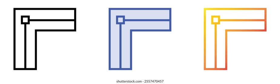 vertex icon. Linear, Blue Fill and Gradient Style Design Isolated On White Background