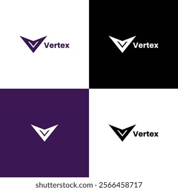 "Vertex - A Sleek and Modern Logo Design Featuring a Dynamic 'V' Lettermark, Perfect for Innovative Branding, Corporate Identities, and Professional Business Solutions"

