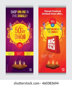 Vertial Diwali Sales Banner Template Set