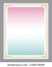 Vertical 4:5 Fondo de Vector para publicaciones en redes sociales, marco degradado pastel con decoración de puntillas de oro