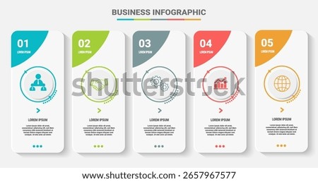 Vertical 5-Step Business Infographic Background