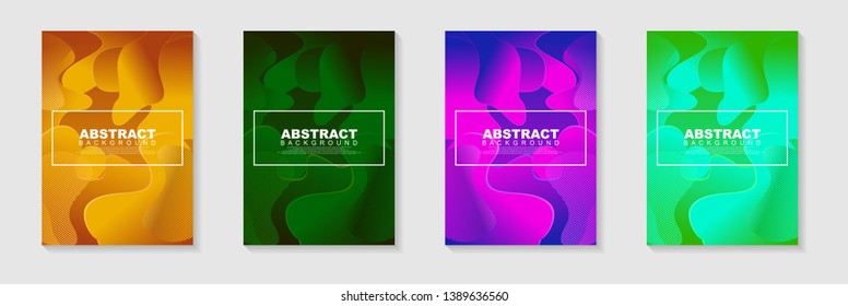 vertical A4 banners with Abstract Background. Fluid shapes with gradient elements Vector Illustrationfor cover, banner, business card, presentation, print, brochure, poster, flyer, web, landing page