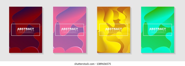vertical A4 banners with Abstract Background. Fluid shapes with gradient elements Vector Illustrationfor cover, banner, business card, presentation, print, brochure, poster, flyer, web, landing page