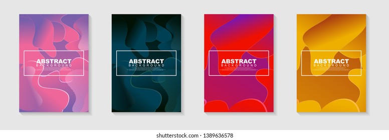 vertical A4 banners with Abstract Background. Fluid shapes with gradient elements Vector Illustrationfor cover, banner, business card, presentation, print, brochure, poster, flyer, web, landing page