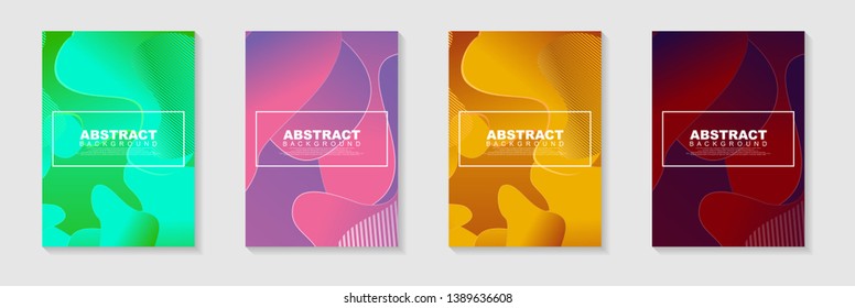 vertical A4 banners with Abstract Background. Fluid shapes with gradient elements Vector Illustrationfor cover, banner, business card, presentation, print, brochure, poster, flyer, web, landing page