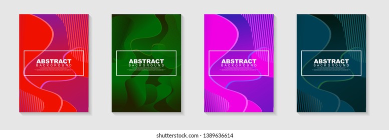 vertical A4 banners with Abstract Background. Fluid shapes with gradient elements Vector Illustrationfor cover, banner, business card, presentation, print, brochure, poster, flyer, web, landing page