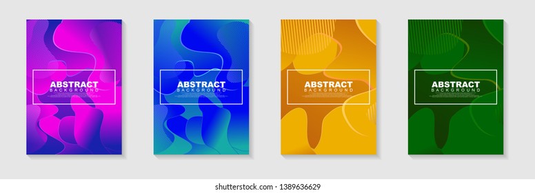 vertical A4 banners with Abstract Background. Fluid shapes with gradient elements Vector Illustrationfor cover, banner, business card, presentation, print, brochure, poster, flyer, web, landing page