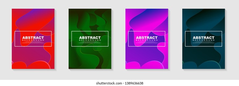 vertical A4 banners with Abstract Background. Fluid shapes with gradient elements Vector Illustrationfor cover, banner, business card, presentation, print, brochure, poster, flyer, web, landing page