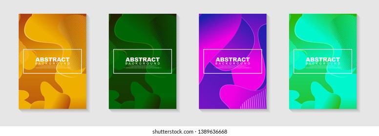 vertical A4 banners with Abstract Background. Fluid shapes with gradient elements Vector Illustrationfor cover, banner, business card, presentation, print, brochure, poster, flyer, web, landing page