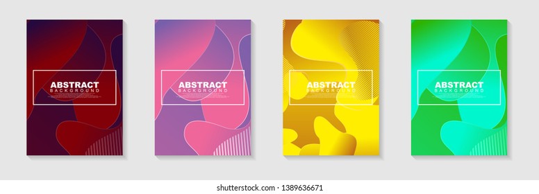 vertical A4 banners with Abstract Background. Fluid shapes with gradient elements Vector Illustrationfor cover, banner, business card, presentation, print, brochure, poster, flyer, web, landing page