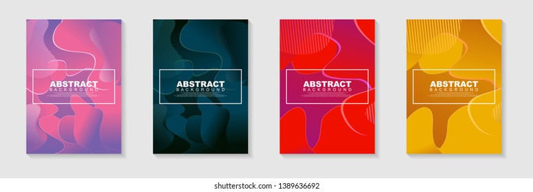 vertical A4 banners with Abstract Background. Fluid shapes with gradient elements Vector Illustrationfor cover, banner, business card, presentation, print, brochure, poster, flyer, web, landing page