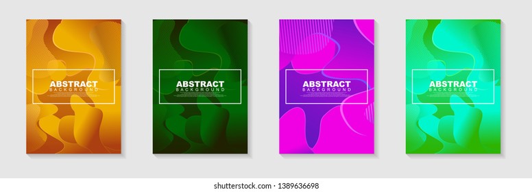 vertical A4 banners with Abstract Background. Fluid shapes with gradient elements Vector Illustrationfor cover, banner, business card, presentation, print, brochure, poster, flyer, web, landing page