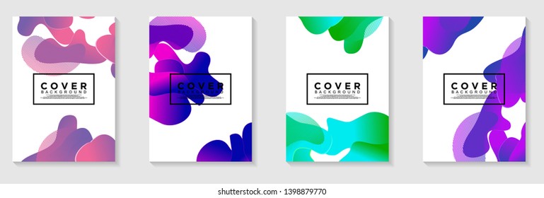 vertical A4 banners. Cover Design with Abstract flowing liquid shapes background. Vector Illustration for cover, banner, card, presentation, print, brochure, poster, flyer, ads, web, landing page