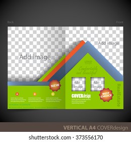 Vertical A4 Cover Design, Bi-folder brochure, flyer template. Can be used as concept for your graphic design