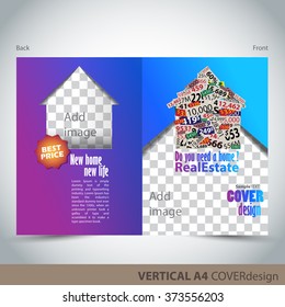 Vertical A4 Cover Design, Bi-folder brochure, flyer template. Can be used as concept for your graphic design