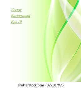 Vertical abstract background for brochure, card or cover. Vector illustration in green color
