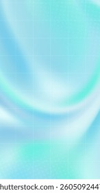 Vertical abstract background with flowing aqua and iridescent hues. 