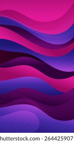 Vertical abstract background with flowing purple and pink waves