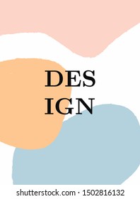 Vertical abstract background with organic shapes painted with watercolor brush. Simple vector illustration.