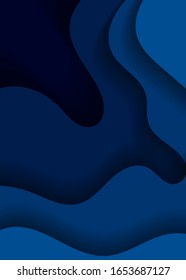 Vertical abstract banner with 3D with paper cut waves ,Vector design of the layout for presentations of banners, leaflets, posters and invitations