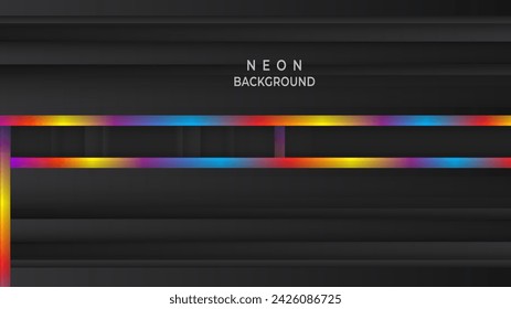 Vertical abstract bits rainbow geometric background. Black stripes background,