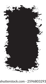Vertical Abstract Black Rustic Rough Frame Background Vintage Retro Style with Copy Space