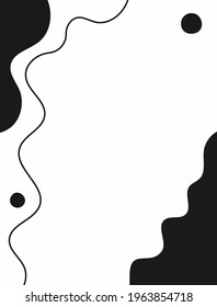 Fondo abstracto vertical en blanco y negro. Dibujado a mano. Ilustración vectorial moderna.