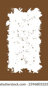 Vertical Abstract Brown Rustic Rough Frame Background Vintage Retro Style with White Copy Space
