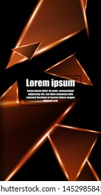 vertical abstract design. Background of a luminous triangle shape vector design. suitable for your design background