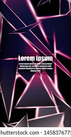 vertical abstract design. Background of a luminous triangle shape vector design. suitable for your design background