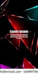 vertical abstract design. Background of a luminous triangle shape vector design. suitable for your design background