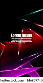 vertical abstract design. Background of a luminous triangle shape vector design. suitable for your design background
