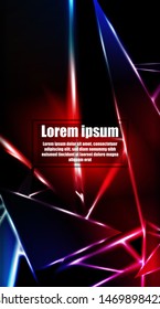 vertical abstract design. Background of a luminous triangle shape vector design. suitable for your design background