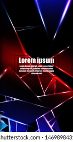 vertical abstract design. Background of a luminous triangle shape vector design. suitable for your design background