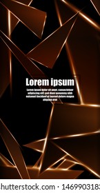 vertical abstract design. Background of a luminous triangle shape vector design. suitable for your design background