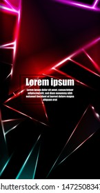 vertical abstract design. Background of a luminous triangle shape vector design. suitable for your design background