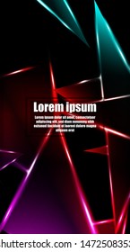 vertical abstract design. Background of a luminous triangle shape vector design. suitable for your design background