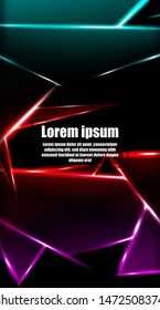 vertical abstract design. Background of a luminous triangle shape vector design. suitable for your design background