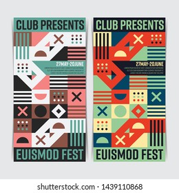Vertical Abstract Flyer template with circular shapes elements. Vector illustration.