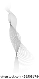 Vertical Abstract grey waves lines texture on white Vertical background