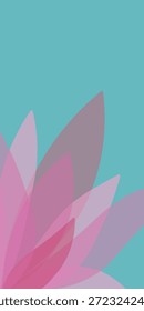 Vertical Abstrato Flor de Lótus Fundo em rosa e azul-petróleo, Vetor de meditação de atenção para o bem-estar, Yoga, calma e projeto espiritual