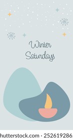 Vertical abstracta ilustración minimalista Sábados de invierno