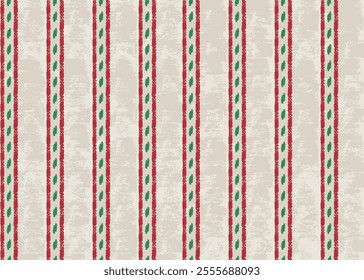 Vertical of abstract pattern vector. textured grunge fabric Design waves red and  charismas greenstripes on white background. Design print for illustration, texture, textile, wallpaper, 